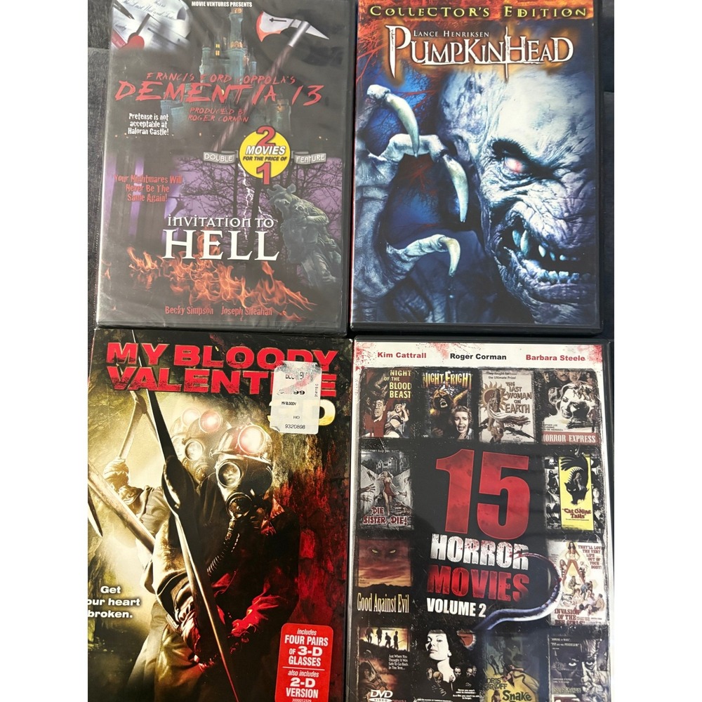 Horror DVD Bundle Pumpkinhead My Bloody Valentine 3D w 4 Original Glasses